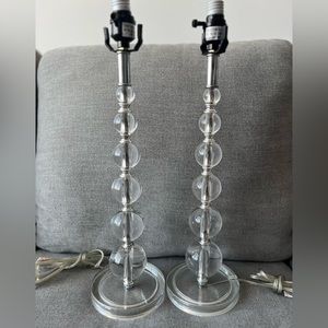 Two Acrylic Lamps | 21.25” tall | Home Decor